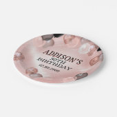 Assiettes En Carton Ballons d'or Rose d'anniversaire (Angle)
