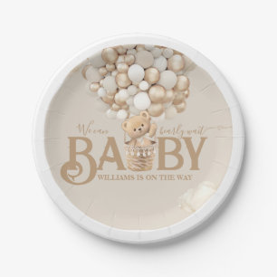 Assiettes En Carton Ballons d'ours Baby shower d'attente précoce