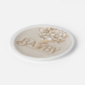 Assiettes En Carton Ballons d'ours Baby shower d'attente précoce (Angle)