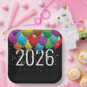 Assiettes En Carton Ballons du Nouvel An 2026 (Fête)