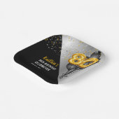 Assiettes En Carton Ballons élégants Noir | Gold 80th Birthday Party (Angulaire)