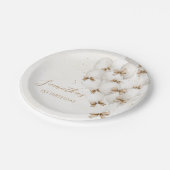 Assiettes En Carton Ballons en Bow beige Plaques en papier d'anniversa (Angle)