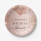 Assiettes En Carton Ballons en glitter or rose pour une baby shower gl (Devant)