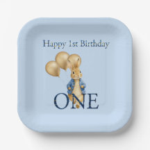 Ballons en or Lapin Premier Anniversaire
