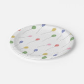 Assiettes En Carton Ballons flottants couleur aquarelle blanc (Angle)