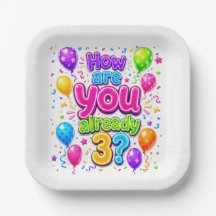 Ballons néon et confettis pour un 3ème anniversair