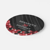 Assiettes En Carton Ballons Noir Rouge Anniversaire (Angle)