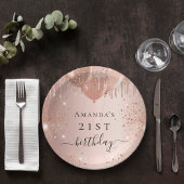 Assiettes En Carton Ballons roses dorés rose