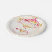 Assiettes En Carton Balloon à air chaud rose or roses jaunes (Angle)