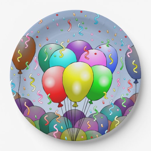 Assiettes En Carton Balloon d'anniversaire (Devant)