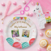 Assiettes En Carton Balloon d'anniversaire Or rose Confetti Photos N'i (Fête)