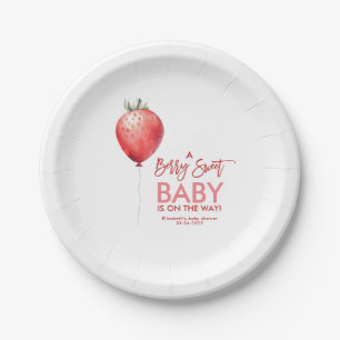 Assiettes En Carton Balloon fraise Baby shower rouge et rose