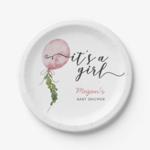 Assiettes En Carton Balloon rose Boho Oh Garçon Baby shower Plaque en 