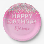 Assiettes En Carton Balloon rose Ombre fête d'anniversaire (Devant)