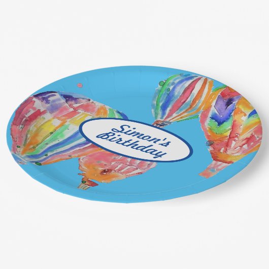 Assiettes En Carton Balloons à air chaud Garçons Enfants Plaque de fêt (Angle)