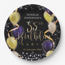 Balloons Brillants 55e Anniversaire Noir