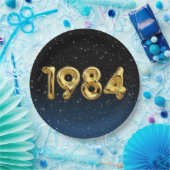 Assiettes En Carton Balloons D'Anniversaire 1984 En Étoiles Serviettes (Fête)