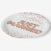 Assiettes En Carton Balloons de mariage rose gold (Angle)
