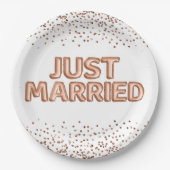 Assiettes En Carton Balloons de mariage rose gold (Devant)