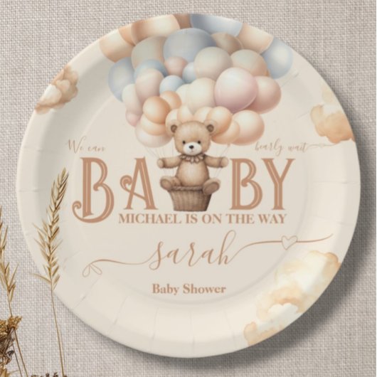 Assiettes En Carton Balloons Ours Teddy Bearly Wait Genre Neutre