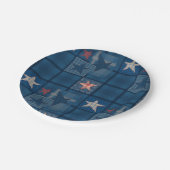 Assiettes En Carton Ballotin de patchwork Denim (Angle)