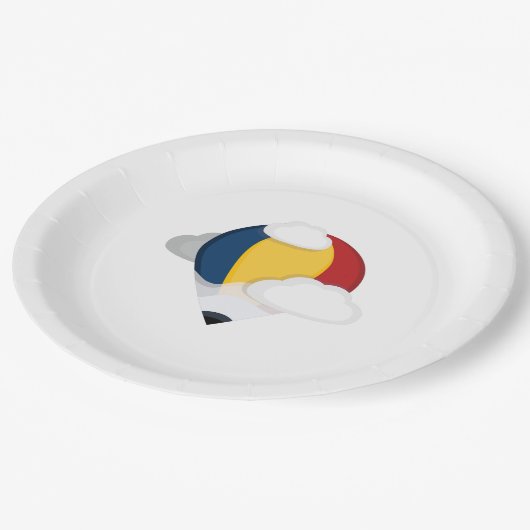 Assiettes En Carton Ballotte et crayon à air chaud (Angle)