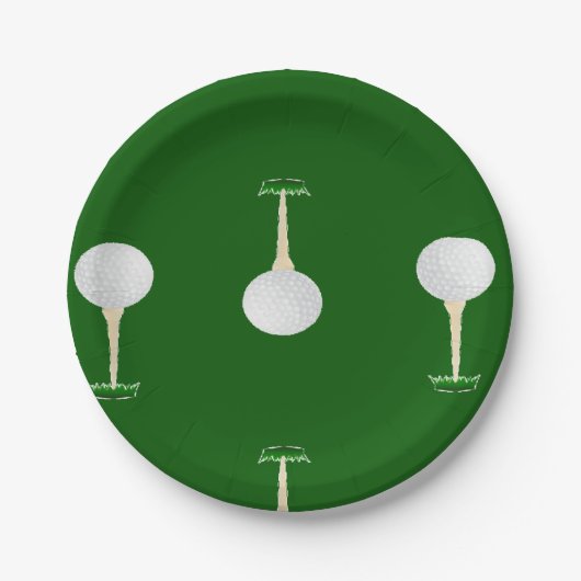 Assiettes En Carton Bals de golf en motif vert (Devant)