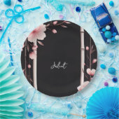 Assiettes En Carton Bamboo rose Sakura cerise Fête des mariées en fleu (Fête)