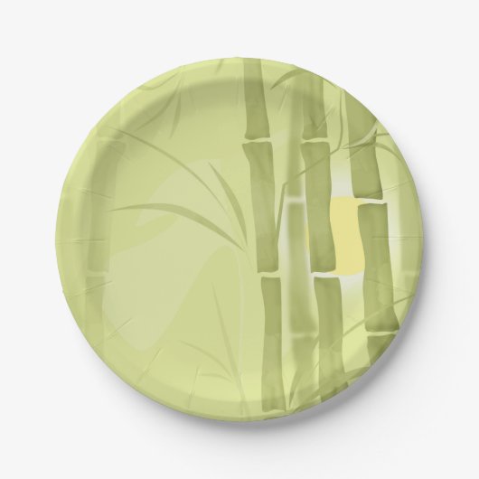 Assiettes En Carton Bamboo vert (Devant)