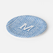 Assiettes En Carton Bambooey Bamboo Stripe in Blue Personalized (Angle)