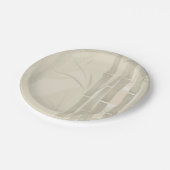 Assiettes En Carton Bambou, arrière - plan beige (Angle)