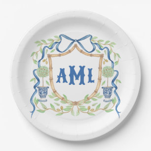 Assiettes En Carton Bambou et poitrine opiacée   Monogramme
