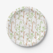 Assiettes En Carton Bambou Foliage Oriental Feuilles de verdure (Devant)