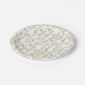 Assiettes En Carton Bambou Foliage Oriental Feuilles de verdure (Angle)