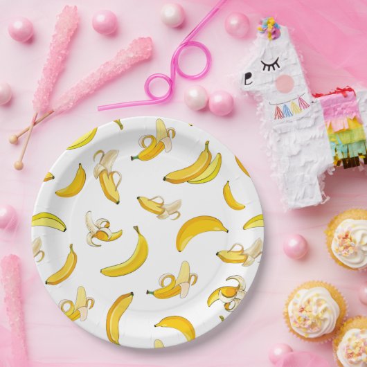 Assiettes En Carton Banana Pattern 4 (Fête)