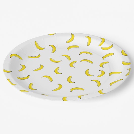 Assiettes En Carton Banane blanche (Angle)
