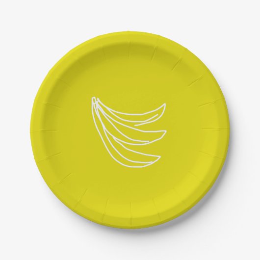 Assiettes En Carton Banane heureuse jaune funky (Devant)
