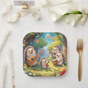 Assiettes En Carton "Band of Hedgehogs"