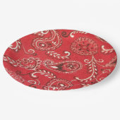 Assiettes En Carton Bandana rouge (Angle)