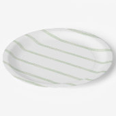 Assiettes En Carton Bande d'aquarelle vert clair (Angle)
