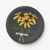 Assiettes En Carton bande de fleur sauvage Black Eyed Susan mariage (Devant)