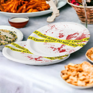 Assiettes En Carton Bande de scène de crime policier