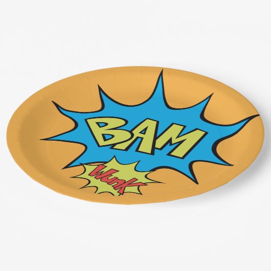 Assiettes En Carton Bande dessinée Bam Balloon Speech Bubble (Angle)