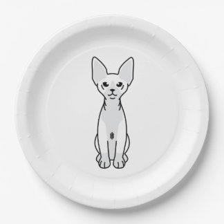 Assiettes En Carton Bande dessinée de chat de Sphynx