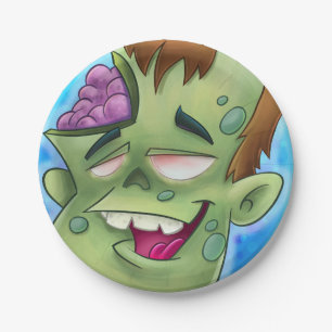 Assiettes En Carton bande dessinée de plaque à papier de zombi