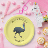 Assiettes En Carton Bande dessinée d'oiseau joyeux (Fête)