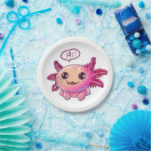 Assiettes En Carton Bande dessinée du mignon Axolotl (Fête)