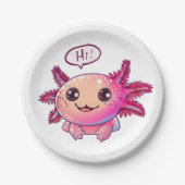 Assiettes En Carton Bande dessinée du mignon Axolotl (Devant)