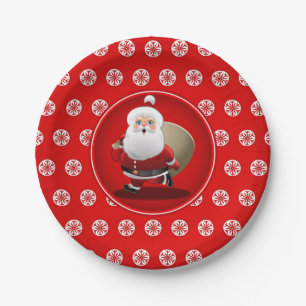 Assiettes En Carton Bande dessinée mignonne du père noël
