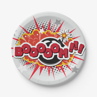 Assiettes En Carton Bande dessinée Pop Art Boom Explosion